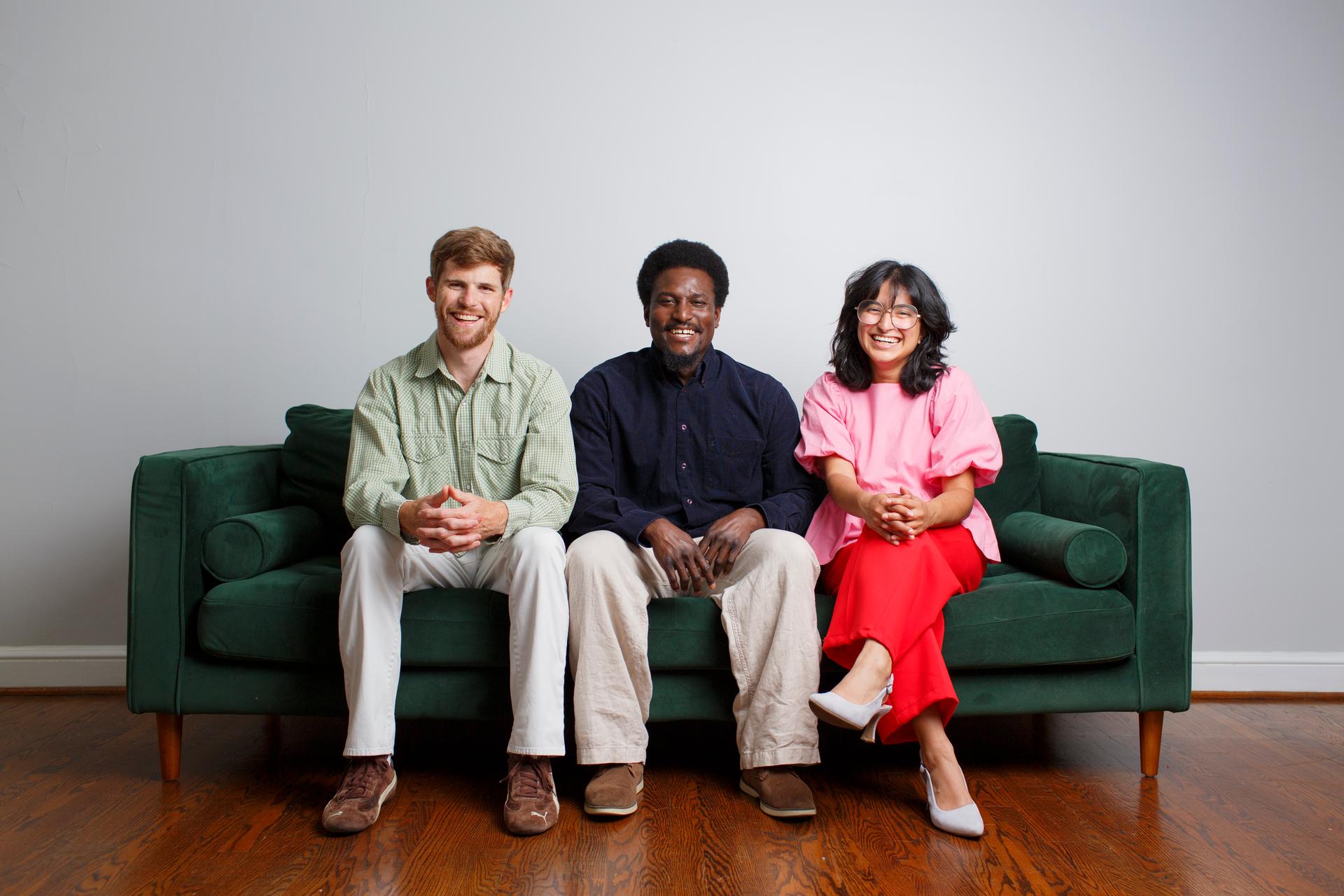 The GameWeaver Team on a couch
